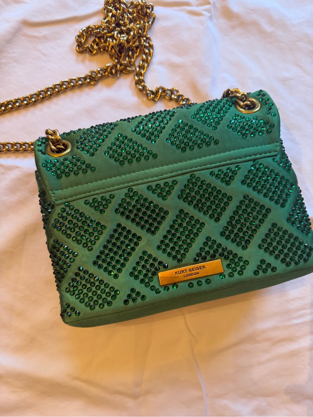 Kurt Geiger Green Embellished Chain Shoulder Bag - Women - Picture 2 of 4